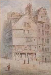 A Street Corner Scene with Figures by James Baynes, James Baynes